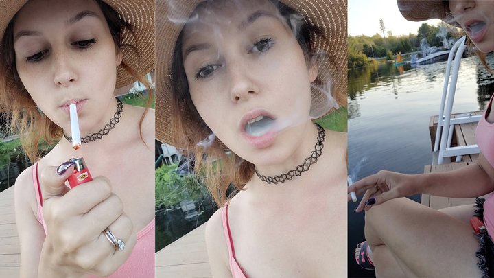 Smoking (and Littering) at the Lake in My Cute Pink Top