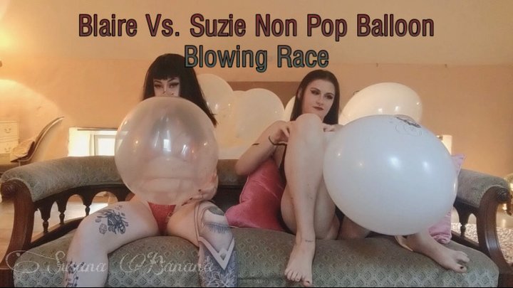 Blaire vs Suzie Balloon Blowing Race