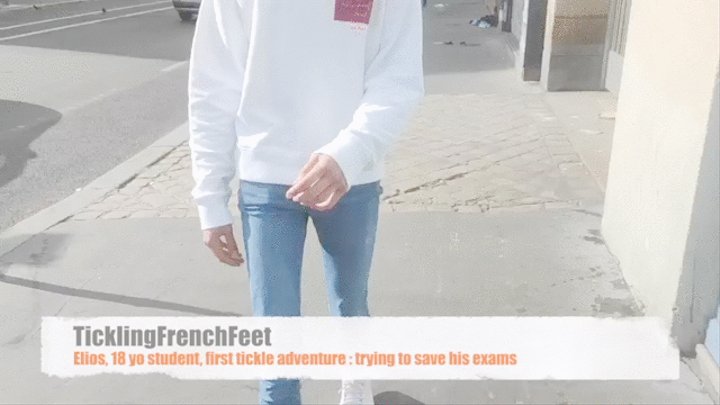 Elios, 18 yo student, first tickle adventure : trying to save his exams