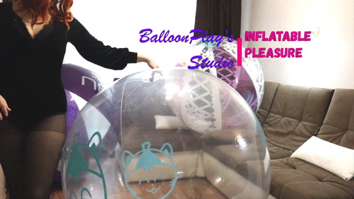 Deflating giant beach balls