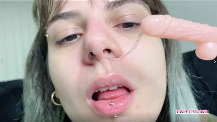 dildo fucking my nose with snot