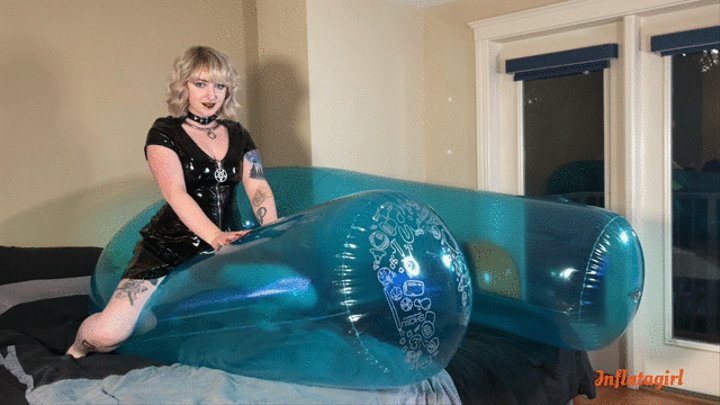 Riding My Blue Inflatable U-Roll To Deflation