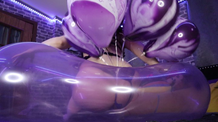 My Purple Balloons - Part 10 - Jelly Bean Bouncing Wearing Helium Balloon Bouquet Butt Plug (Non-Pop)