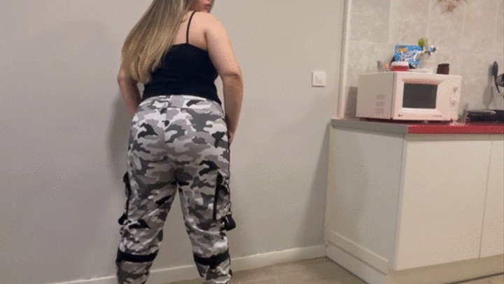 Farting in camouflage trousers