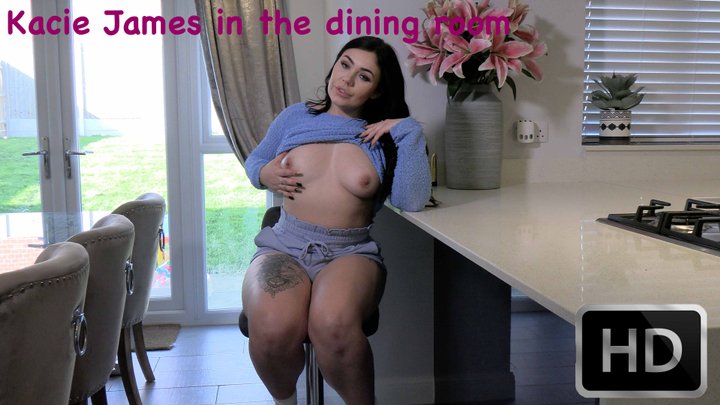 Kacie James in the dining room