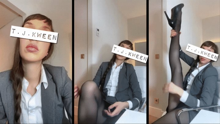 Airhostess in suede tights FullClip