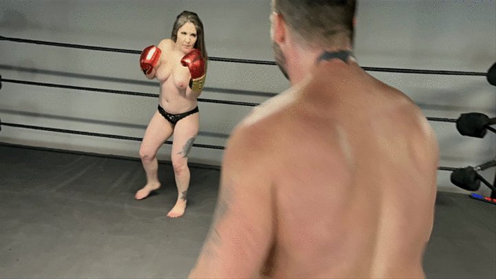 MW-1300 Part 1 Lily-Kat vs Steve TOPLESS Intense boxing with sound effects  PART 1