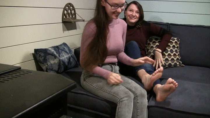 Amanda & Anna couch tickle talk & tickling Part 2
