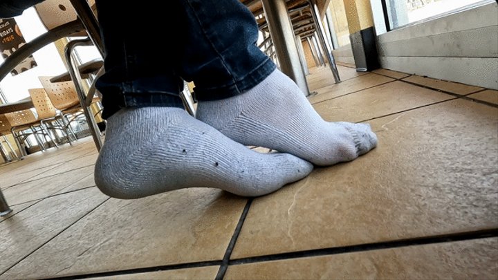 upclose dirty socks at krispy cream candid foot fetish