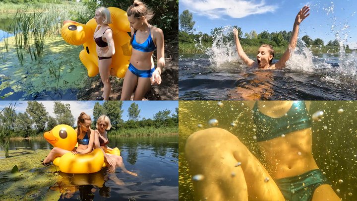Katya and Nastya can't swim in the river