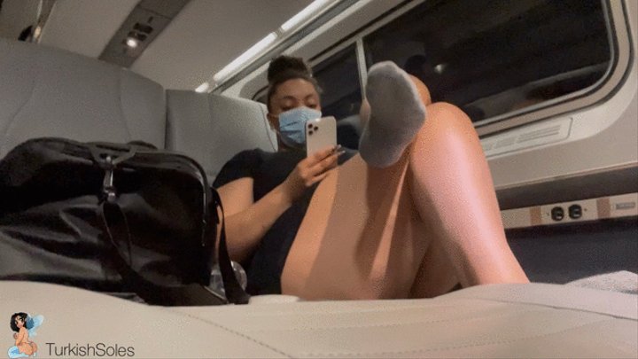 Public socks and soles on the train