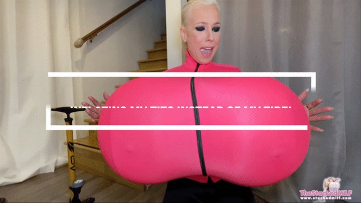Inflating my tits instead of my tire! Breast Expansion Fetish