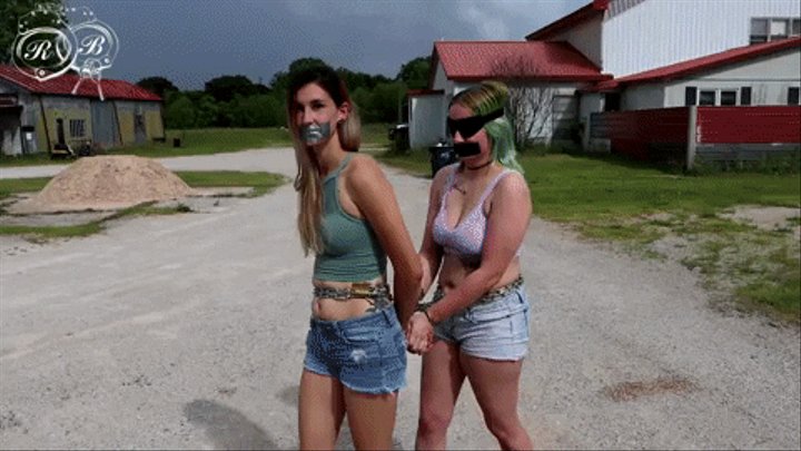 Chastidy's Blindfolded Obstacle Challenge with Rose as Her Cuffed and Gagged Guide
