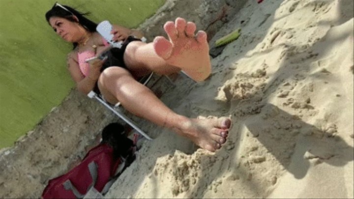 Public Beach - Pov and Dirty Feet - Bare Feet - Mistress Beh - 1080 HD