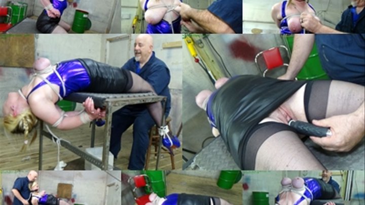 Stretched over his steel work table for breast bound, pussy torment, bound orgasms (MP4 SD 3500kbps)