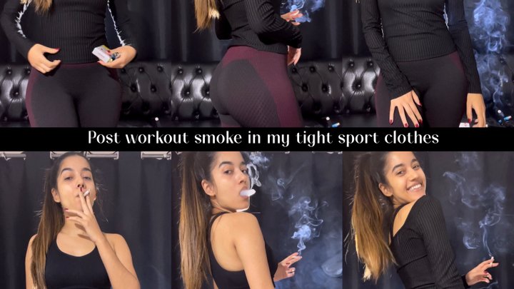 Post workout smoke in my tight sport clothes