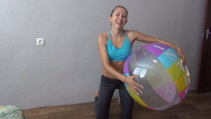 Svetlana's morning fun with a inflatable ball
