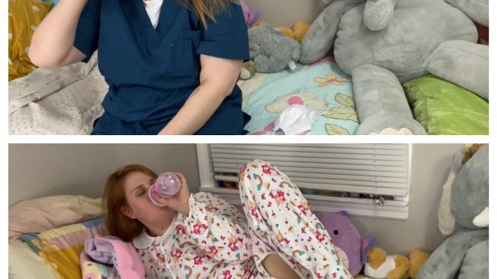 Nurse Elle Regresses to a Baby in Diapers