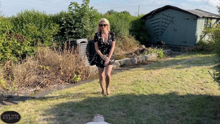 Peeing on My Slave in the Garden
