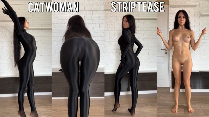 Cat woman tease & strip